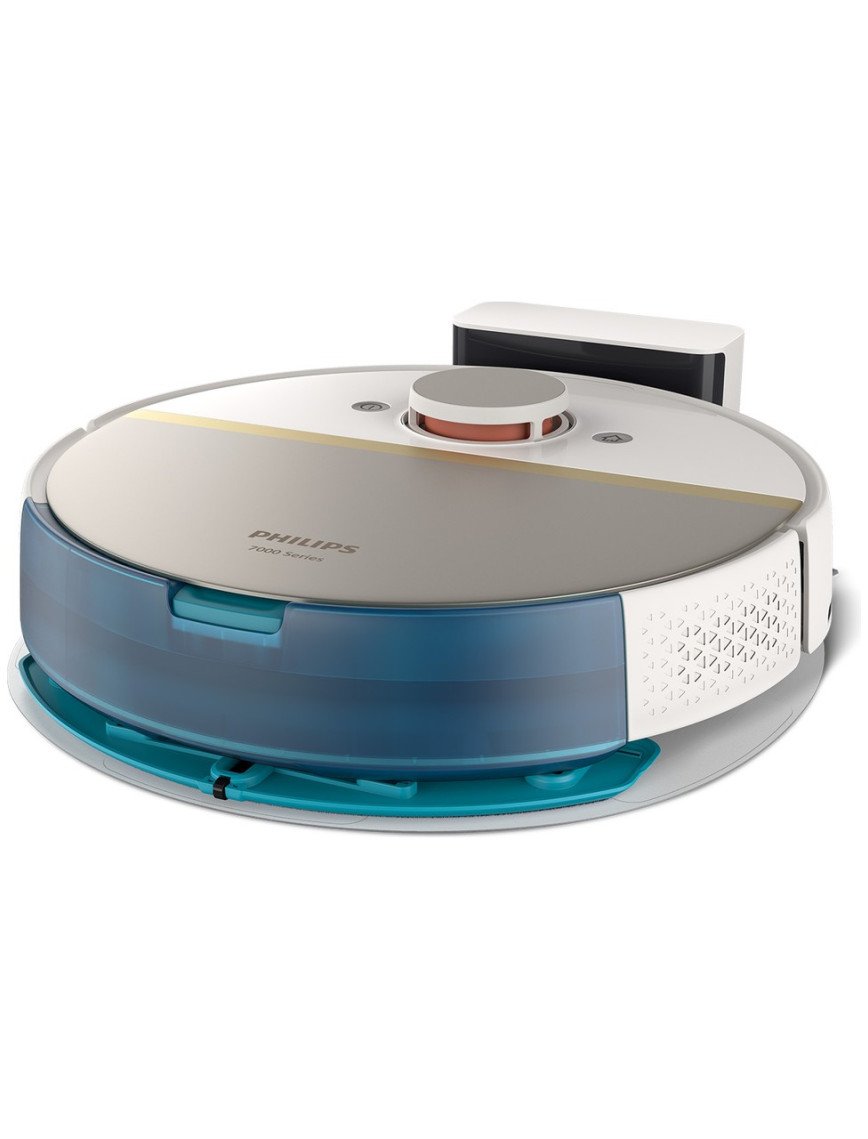 Philips XU7000/02 7000 Serisi HomeRun Aqua Islak Kuru Robot Süpürge, Sarj İstasyonlu, İpek Beyaz ve Altın Sarısı,