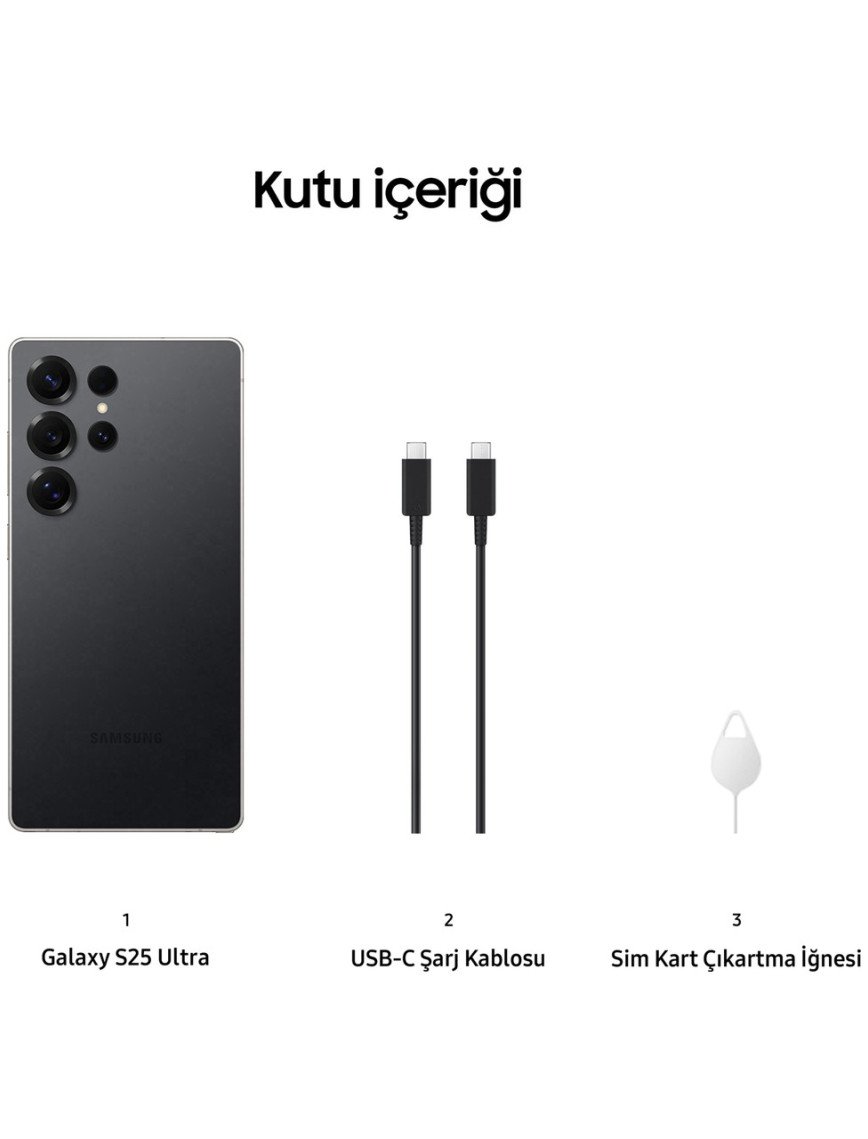 Samsung Galaxy S25 Ultra 1 Tb 12 GB Ram (Samsung Türkiye Garantili) Siyah Titanyum