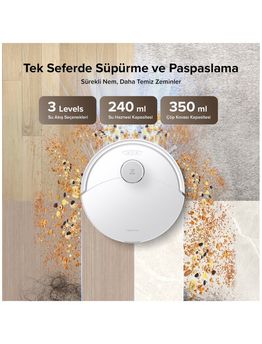 Roborock Q8 Max Pro Plus Akıllı Robot Süpürge Beyaz